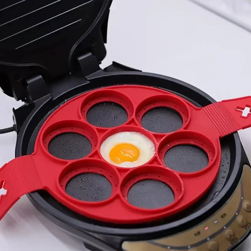 Commercial Kitchen Pans - سيليكون 7 حفرة مقلاة دائرية الإفطار