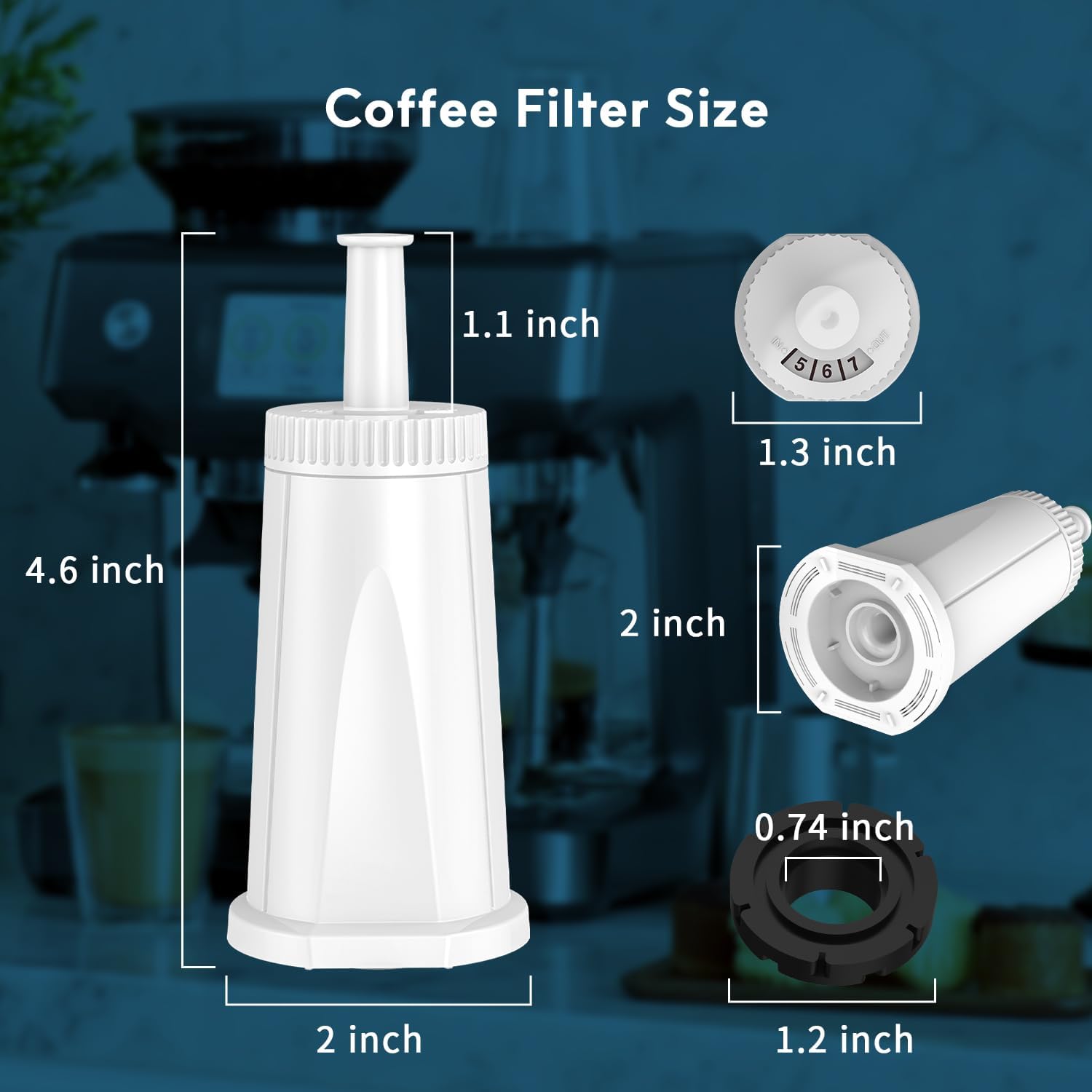 1/2/4 قطعة فلتر مياه بديل لآلة - مراجعة Breville Espresso Barista Touch وسعره