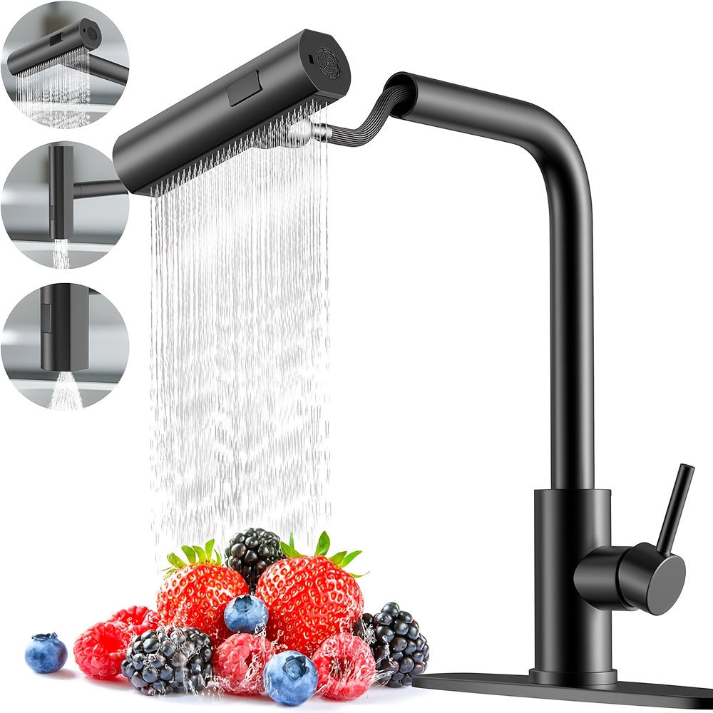 1 قطعة صنبور المطبخ الأسود مع  - مراجعة Commercial Kitchen Faucet وسعره