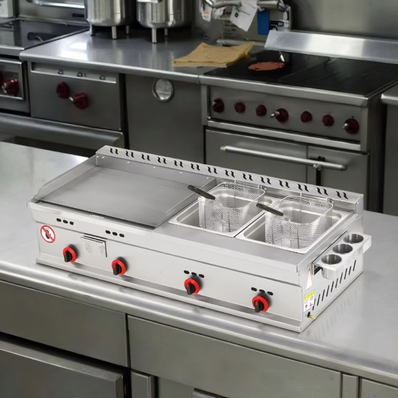 شواية غاز تجارية + مقلاة عميقة - مراجعة Deep Fryer Commercial وسعره